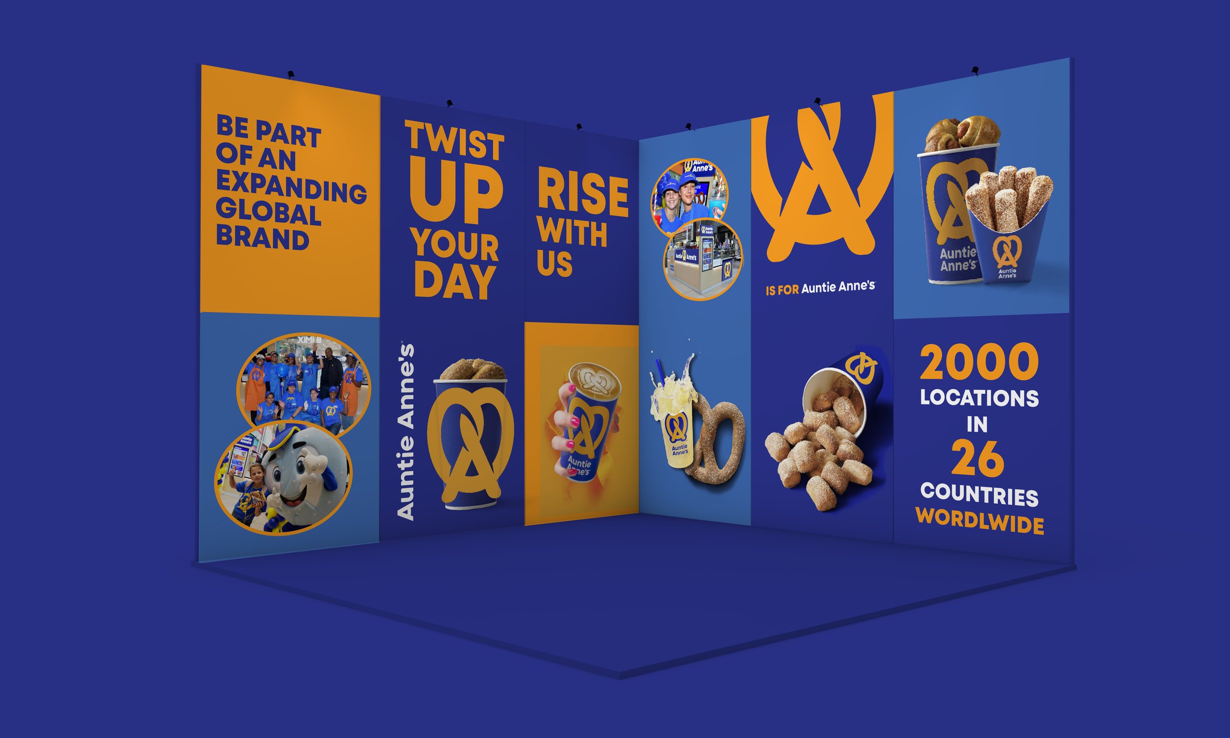 Auntie Anne's franchise exhibition stand: Be part of an expanding global brand, 2000 locations in 26 countries
