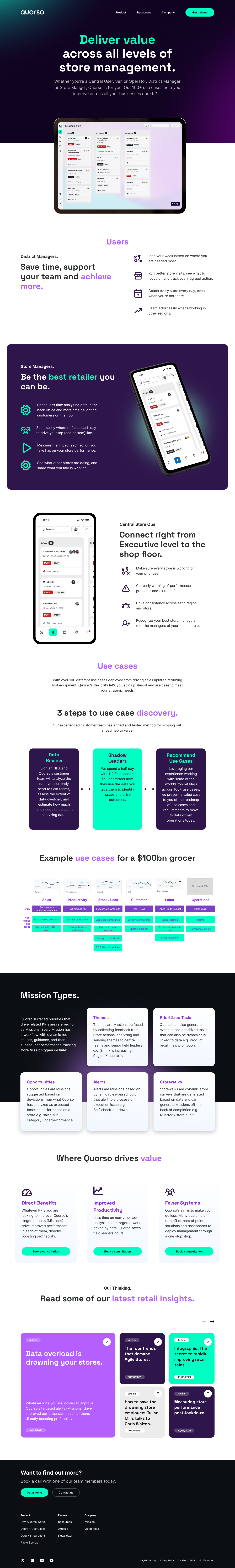 Quorso use cases page, full length